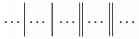 $\dots \bigg\vert \dots \bigg\arrowvert \dots
       \bigg \Vert \dots \bigg \Arrowvert \dots$